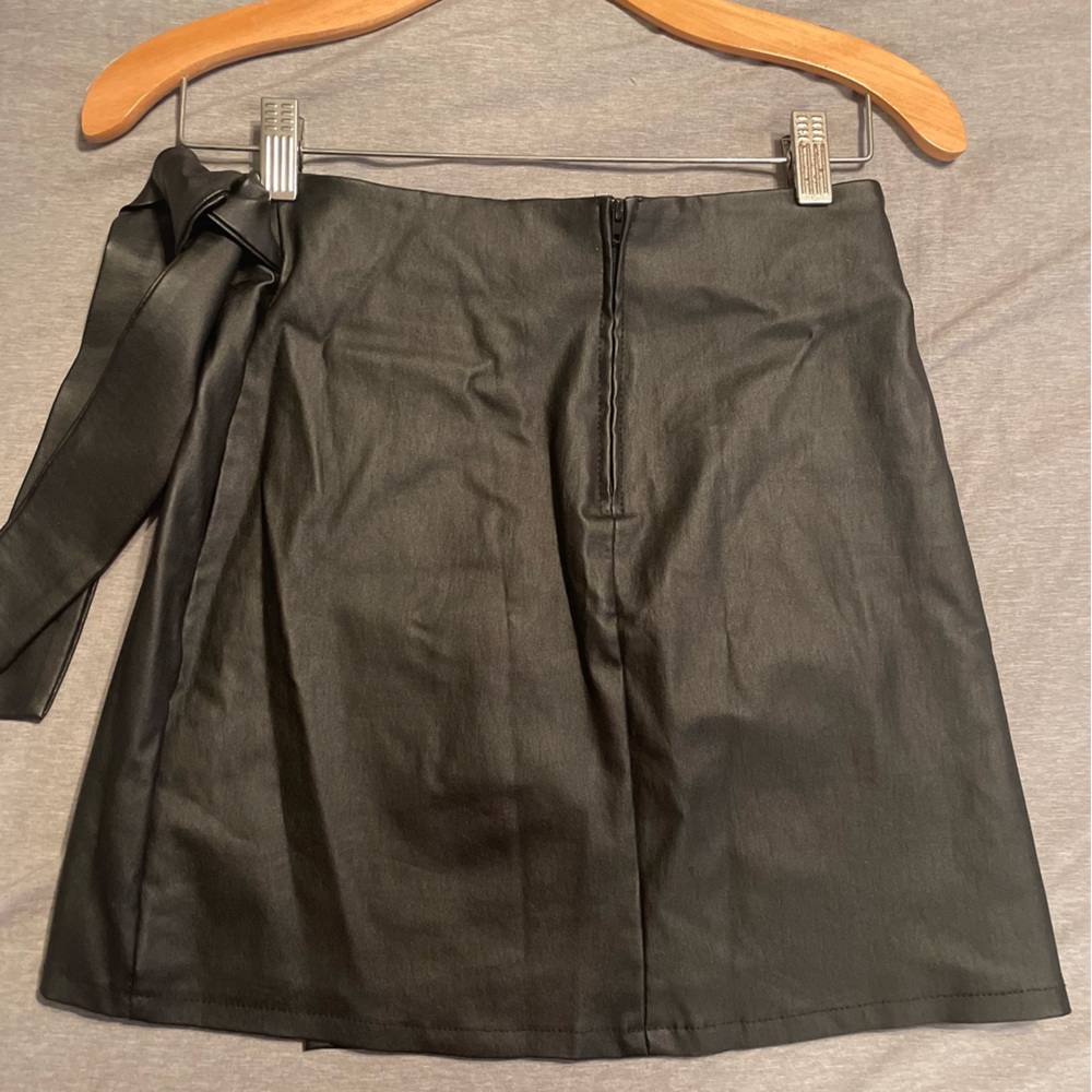 Altered state faux leather wrap mini skirt.
